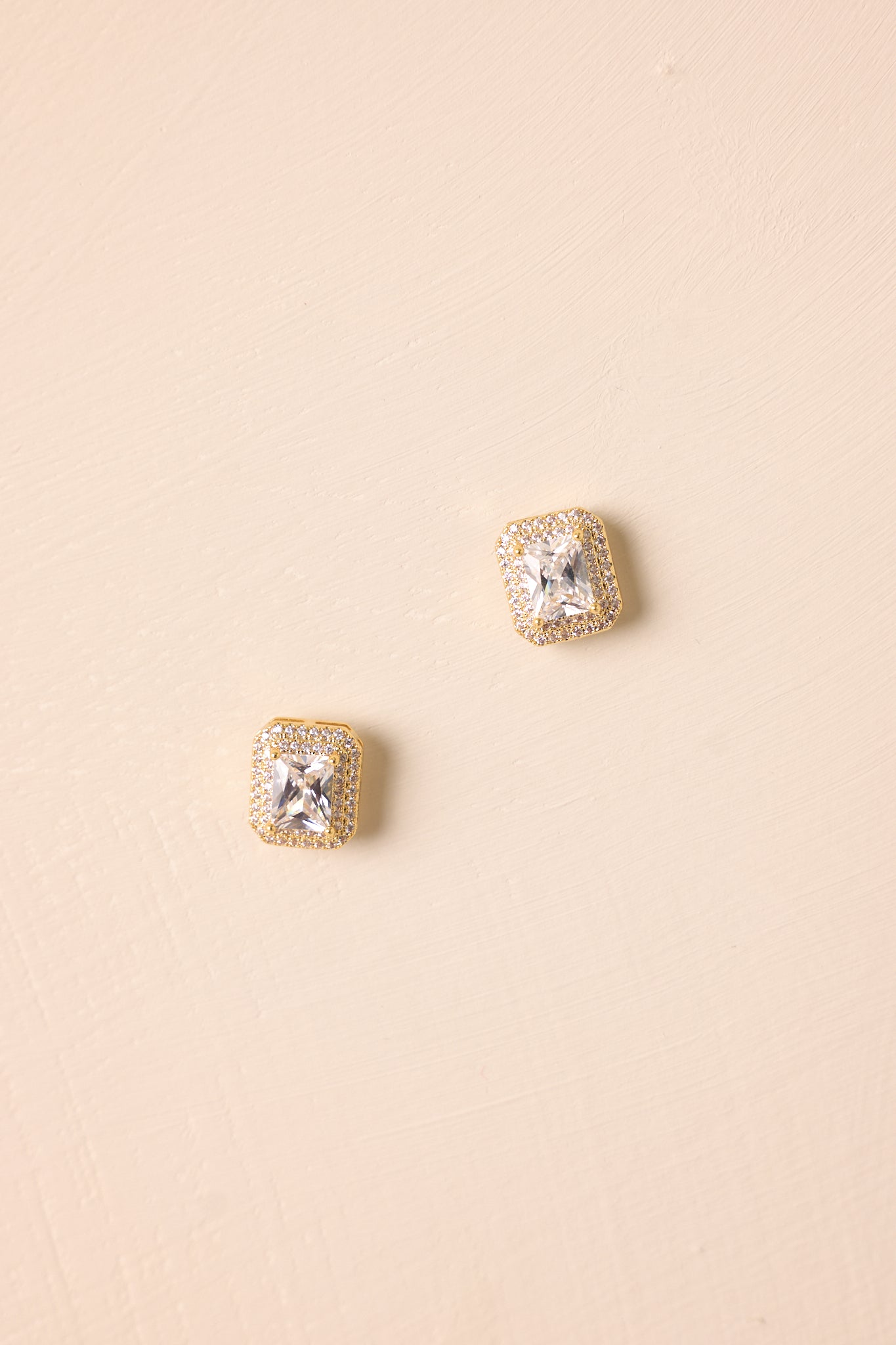 Glimmering Dust Gold Rhinestone Earrings